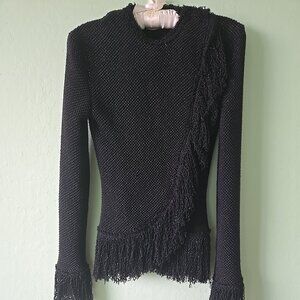 ZARA Limited Edition Shimmer Fringe Cardigan Sz XS NWOT